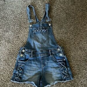 Jordache Girls Denim Shorts Overalls size youth 10-12
